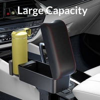 Anjuny Boîte de rangement universelle pour console centrale de voiture Boîte à oreiller pour accoudoir Support pour accoudoir de voiture Coussin organisateur