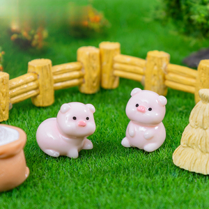 <span class=keywords><strong>Petit</strong></span> cochon lumineux mignon de dessin animé Weij, décoratif, pour micro-paysage, mini-voiture, bureau, petits ornements - Product Image 4