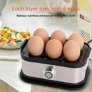 Olla Eléctrica Automática para Huevos de Acero Inoxidable y Plástico 2025, Apagado Automático, Operación Sencilla, Uso Doméstico, Capacidad para 6 Huevos, Ahorro de Energía - Product Image 3