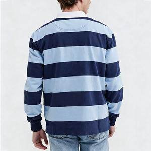 <span class=keywords><strong>Camisetas</strong></span> Personalizadas de Alta Calidad 100% Algodón para Hombre, Casuales, a Rayas, Transpirables, de Manga Larga, 260g, Anti-Pilling - Product Image 2