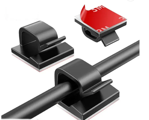 ELEKH Transparente Mini-Kabel klemmen für den Außenbereich PA66 Selbst klebender Draht haken und Seil halter aus Kunststoff mit Klebebändern - Product Image 2