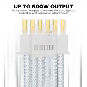 12 + 4 pines a 3*8 pines PCIE 5,0 GPU Cables TPE PSU Cable de extensión macho a hembra conector de 16 pines para RTX <span class=keywords><strong>3090Ti</strong></span> RTX <span class=keywords><strong>4090</strong></span> - Product Image 4