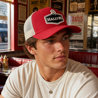 Casquette Trucker Personnalisée de Haute Qualité avec Dos en Maille, Casquette de Baseball Rouge et Blanche, Casquette Snapback de Luxe, Vente en Gros, Service OEM