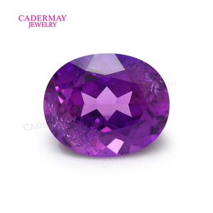 Cadermay Oval Violet Cultured Sapphire Loose Stone For Jewelry Making - Product Image 5