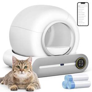 Lettiera Automatica Robotizzata Autopulente <span class=keywords><strong>per</strong></span> <span class=keywords><strong>Gatti</strong></span>, in Plastica, Moderna, <span class=keywords><strong>per</strong></span> Più <span class=keywords><strong>Gatti</strong></span>, Controllo Smart tramite APP, Deodorizzazione e Sterilizzazione, 65L - Product Image 1