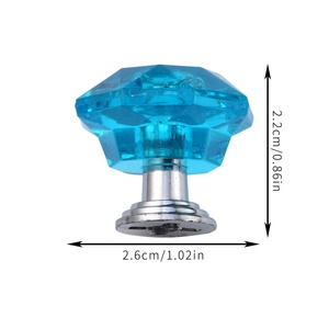 مقبض أكريليك شفاف ملون كريستالي ماس للباب والخزانة والدروج مقبض بلاستيكي للأثاث - Product Image 3