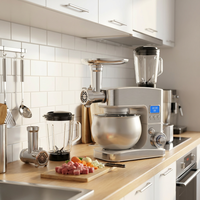 Appareils de cuisine multifonctionnels 3-en-1, mixeur électrique, blender, moulin à épices avec écran LCD, batteur sur socle pour la pâtisserie et le mélange