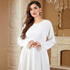 Nouvelle Arrivée - Robe Musulmane Basique à Manches Longues et Col Intégré, <span class=keywords><strong>Djellaba</strong></span> - Abaya Automne/Hiver Printemps pour Culte et Mariages 2026 - Product Image 3