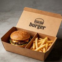 Caja Desechable para Hamburguesas y Papas Fritas, Embalaje de Papel Corrugado Ecológico de Grado Alimenticio, Personalizable, con Relieve y Bronceado para Pollo Frito