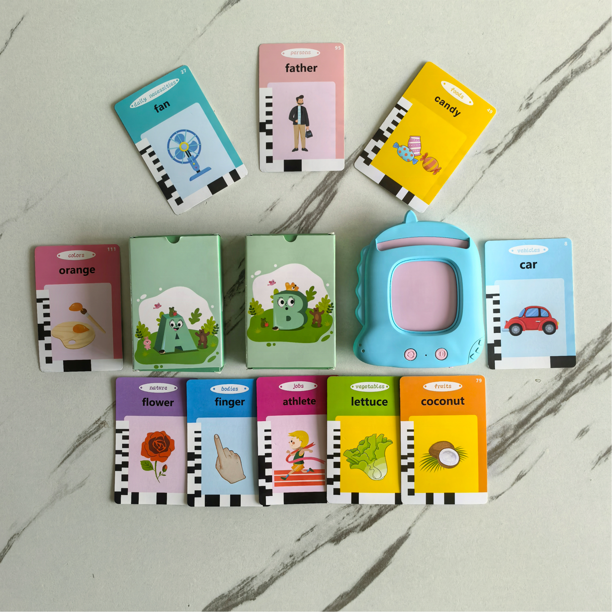 2025 Hot Selling Kids Early Educational ABS Flashcards Machine Montessori Toys for Toddler Girls Cognitive Language Learning