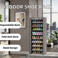 Meuble à chaussures convertible moderne en métal pour salon avec housse anti-poussière et organisateur de rangement pour usage hôtelier