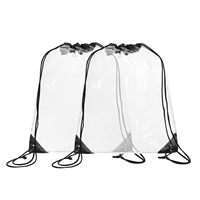 Sac à dos à cordon en PVC transparent imperméable, sac de sport réutilisable, sac de rangement à cordon anti-poussière