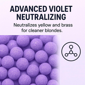Poudre décolorante professionnelle pour <span class=keywords><strong>cheveux</strong></span> violets, éclaircissant haute performance, anti-jaunissement, uniformisation du décoloration et contrôle des tons froids, poudre fine pour salon - Product Image 4