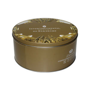 YESTOO Özelleştirilmiş Tatlılar Kek Kurabiye Paketleme Dondurma DIY Saklama Koyu Altın Desenli Gıda Sınıfı Yuvarlak Teneke Kutu - Product Image 3