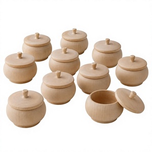 Recipientes de Madera Hechos a Mano para Especias con Tapas Abatibles, Diseño Clásico, Herméticos, Aptos para Calentar y Lavables en Lavavajillas, para Almacenamiento de Alimentos en la Cocina - Product Image 1