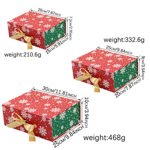 <strong>Christmas</strong> Gift Treat Packaging Recycled Paperboard Rigid <strong>Boxes</strong> with Lids Xmas Party Favor Big <strong>Boxes</strong> with Ribbon Clothes <strong>Present</strong> - Product Image 2
