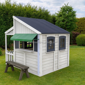 Casa de juegos infantil de madera blanca para exteriores, tipo cabaña, con forma de hongo, para niños, venta al por mayor - Product Image 3