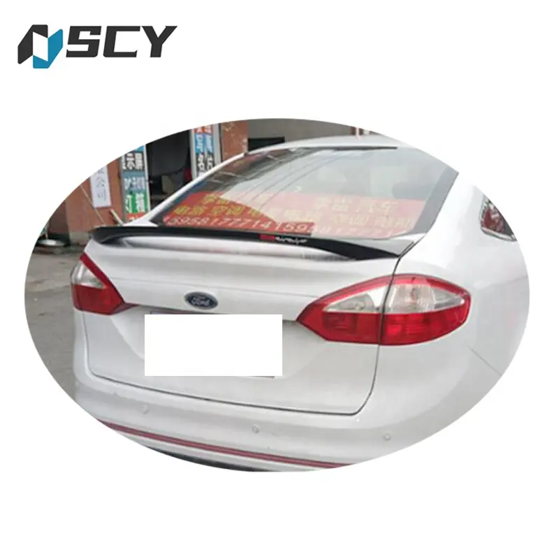 Ford Fiesta için spoiler 2009-2015 Fiesta sedan arka spoiler işık ABS plastik malzeme araba arka kanat renkli arka Spoiler