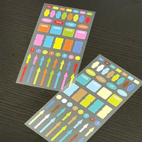 Autocollants transparents personnalisés CMYK en gros à faible MOQ pour papeterie de marque, fournitures de scrapbooking et de bricolage en vrac