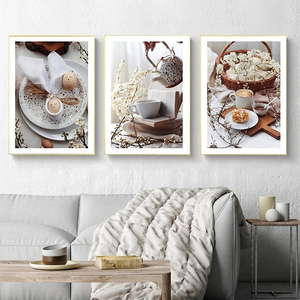 Nordic Drink Tea Food Egg Bread Wall Art Prints Modern Kitchen Decor poster Canvas Art Painting - Product Image 2