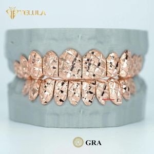 Grillz dentaire double rangée en moissanite, en argent 925, pour lune de miel, 10 dents supérieures et 10 dents inférieures, style Hip Hop - Product Image 1