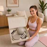 Kit Pilates Durable pour Routine Matinale - Pack 5 pièces : Palette Couleurs Lever de Soleil, Heure Dorée, Printemps Silencieux (<28dB) et Tapis-Wrap