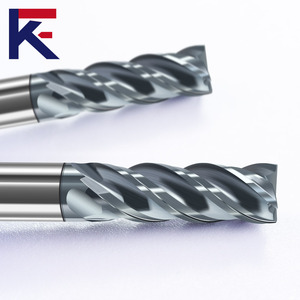 KF Độ chính xác cao hợp kim cacbua xoắn ốc xoắn ốc không đồng đều 4 dao phay đầu sáo cho Bộ định tuyến động thép bit công cụ cắt CNC - Product Image 6