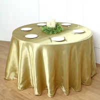 Nappe ronde moderne et élégante en satin polyester anti-poussière de couleur unie pour la décoration d'hôtels, mariages et dîners