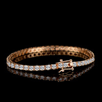 Bracelet tennis personnalisé de luxe en moissanite, argent sterling 925, clarté VVS, forme cœur, serti de diamants, bijoux unisexes, cadeau