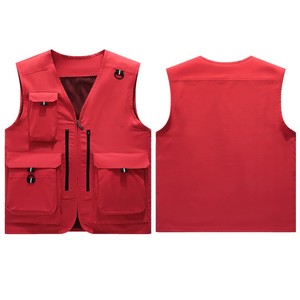 Chaleco de Trabajo Multibolsillos de Alta Gama, Rojo, Corte Holgado, para Fotografía y Pesca, con Logotipo Personalizado Disponible, Tallas M, L, XL, XXL, XXXL, XXXXL, 5XL - Product Image 5