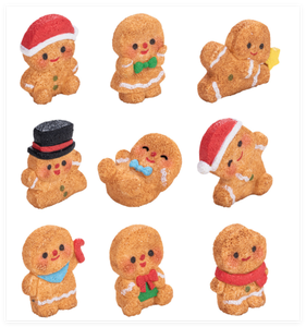 Cartone animato carino 3D artigianato di Natale in resina natale pupazzo di neve natale scatola regalo albero pan di zenzero uomo figurine per palla di neve giocattoli per bambini - Product Image 6