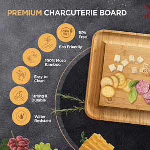 Plateau à fromages personnalisé en bambou avec tiroir à couverts, plateau à <span class=keywords><strong>charcuterie</strong></span> gravé sur mesure pour cadeaux de mariage et de pendaison de crémaillère - Product Image 5
