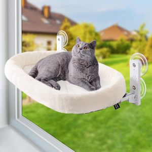 Perchoir de fenêtre pour <span class=keywords><strong>chat</strong></span>, hamac sans fil, siège de lit ensoleillé, étagère de seuil de fenêtre pour chats d'intérieur, petite chaise longue pliable avec 4 Su - Product Image 4