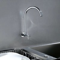 Robinet de cuisine mural moderne en acier inoxydable, à valve céramique, réglable, finition chromée, économie d'eau, vente chaude