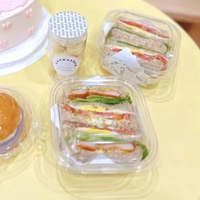 Boîte d'emballage de gâteau carré PET Transparent de haute qualité de 3 pouces Design élégant Emballage de sandwich recyclable alimentaire industriel