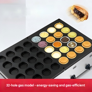 Gaufrier commercial 32 trous à gaz <span class=keywords><strong>pour</strong></span> la production <span class=keywords><strong>de</strong></span> gâteaux à la pâte <span class=keywords><strong>de</strong></span> haricots rouges et <span class=keywords><strong>de</strong></span> gâteaux en rouleaux - Product Image 4