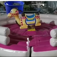 Simulateur de rodéo mécanique gonflable en plastique pour jeu d'arcade sportif et de défi, en anglais, 1 an