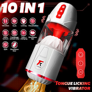 Best-selling Cross-Border Tongue-Licking Airplane Cup Electric Fully Automatic <b>Vibrating</b> Sucking Male Masturbator Adult Sex Toy - Product Image 5