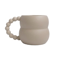 Mug en céramique de haute qualité au design nordique, logo personnalisé, finition mate, tasse à cappuccino, lait, café avec poignée originale