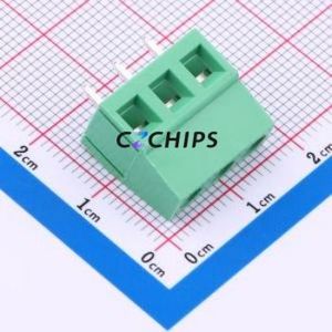 MX128-5.08-03P-GN01-Cu-Y-A Screw Terminal Block Through hole Component (THT),P=5.08mm Connector 1x3P 5.08mm Green Through Hole - Product Image 1