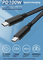 Câble de données USB-C vers USB-C 5A 100W PD à charge rapide, double connecteur mâle, pour ordinateur, téléphone portable, ordinateur portable