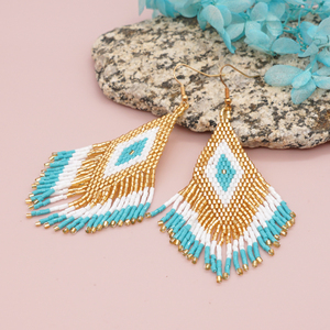Go2boho Aretes Colgantes Bohemios Al Por Mayor con Cuentas de Colores para Mujer con Ojo Turco y Borla Joyería de Moda Hecha a Mano Aretes de Cuentas Miyuki - Product Image 6