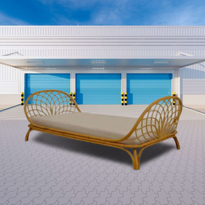 Banc en rotin avec cadre en bois solide et tissage artisanal adapté aux patios de décoration intérieure et aux environnements de villégiature - Product Image 6