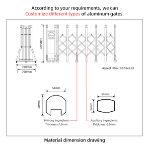 Portão de Segurança Automático Motorizado de Liga de Alumínio da Fábrica Fonte, Portão Retrátil Deslizante de Fácil Instalação - Product Image 2