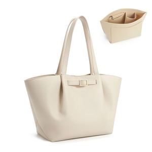 Sac fourre-tout élégant en cuir PU avec insert organisateur en feutre, design géométrique et grande capacité pour le travail, les voyages et l'usage quotidien - Product Image 1