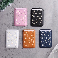 Porte-cartes magnétique en cuir PU INS Daisy Flowers pour iPhone, porte-cartes universel pour téléphone Samsung, étui portefeuille