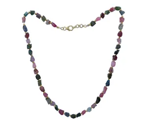 Natural Tourmaline Stone Smooth Slice Beaded Necklace at Wholesale Factory Price From Manufacturer Suppliers Buy Now Online