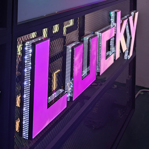 Lettere Luminose LED RGB 3D Personalizzate da 4, 5, 6 Piedi, da A a Z e Numeri, con Ritagli Laterali, Insegna Luminosa Frontale - Product Image 3