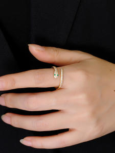 Anelli di diamanti in zircone in argento 925 alla moda Unisex anello in oro serpente all'ingrosso - Product Image 3