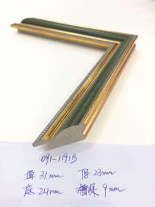 Cornice Vintage Verde Oro in Polistirolo da 31mm di Larghezza, 23mm di Spessore, con Scanalatura da 9mm <span class=keywords><strong>per</strong></span> Dipinti su Tela 091-1191B - Product Image 3